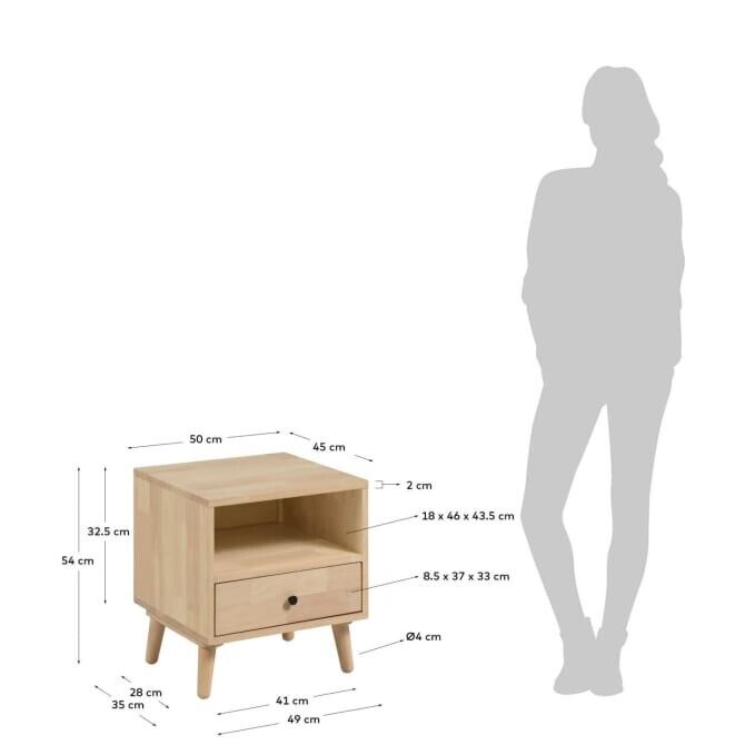 Kave Home Wari Bedside Table 50 x 54 cm