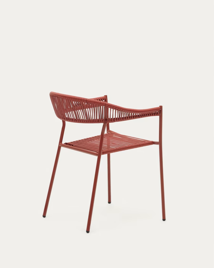 Kave Home 2 x Futadera stackable outdoor chair in terracotta synthetic cord