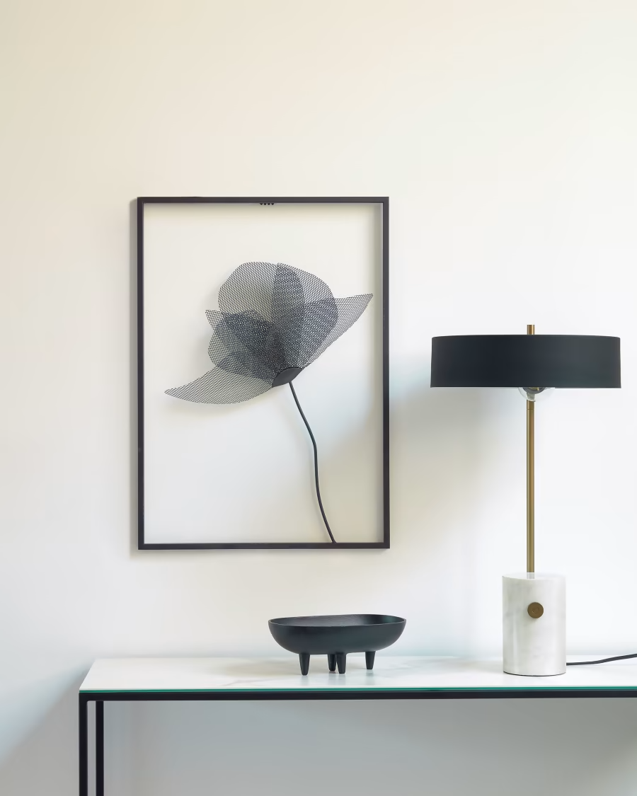 Kave Home Phant table lamp in metal and marble