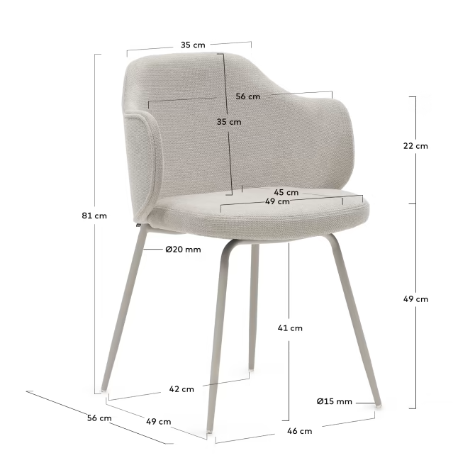 Kave Home 2 x Yunia chairs