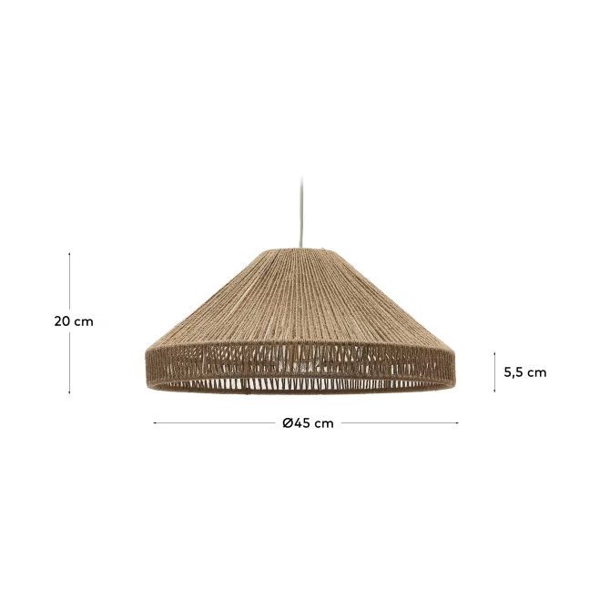 Kave home Pontos ceiling lamp shade in jute with a natural finish, Ø 45 cm