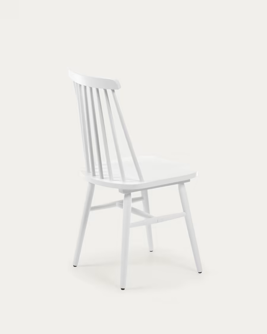 Kave Home 2 x Tressia MDF and solid rubber wood chair with white lacquer