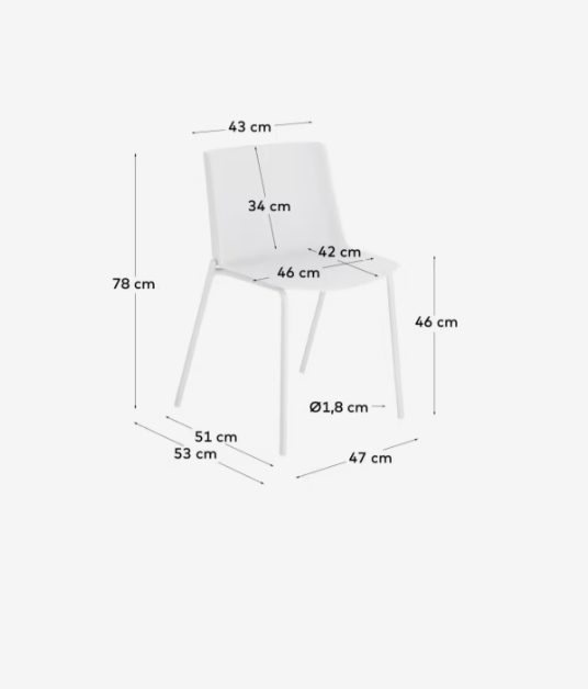 Kave Home Hannia white chair