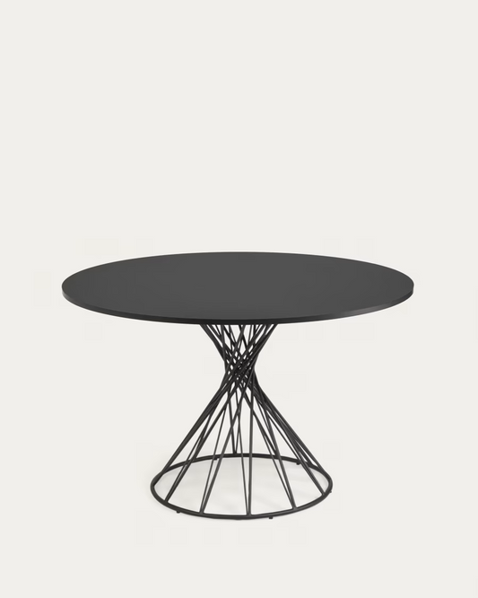 Kave Home Niut round 120 cm black table with steel legs (Minor scratches 60%off)