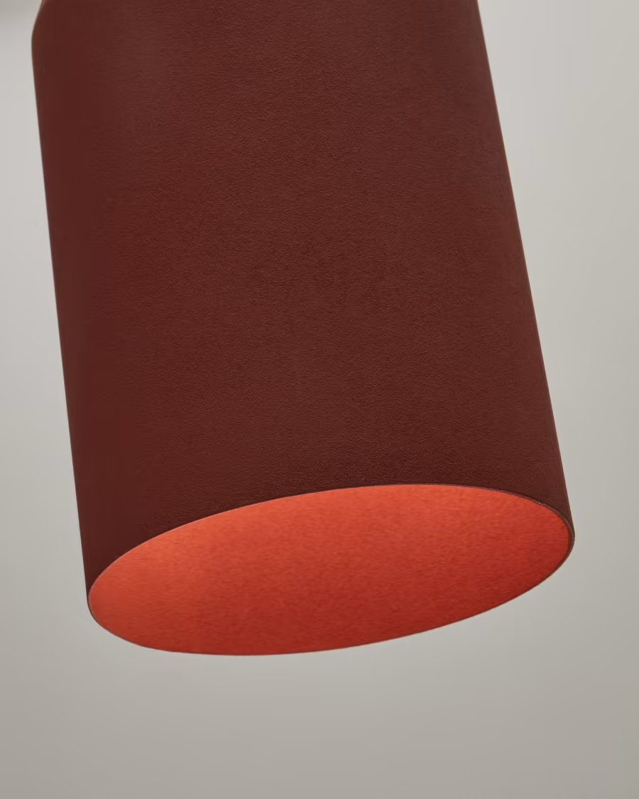 Kave Home Peralta ceiling lamp in metal with a terractotta painted finish, Ø 15