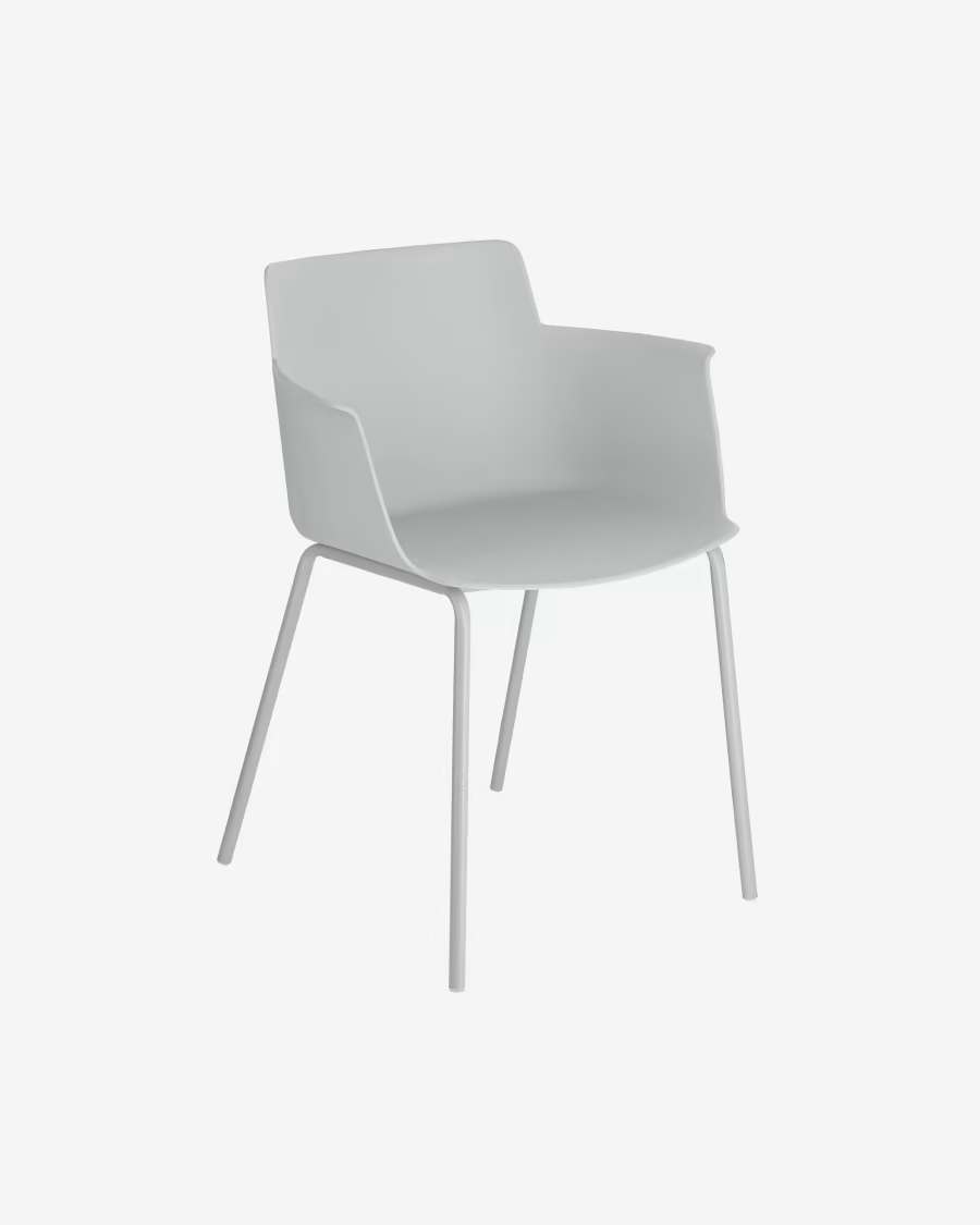 Kave Home Hannia grey chair with arms