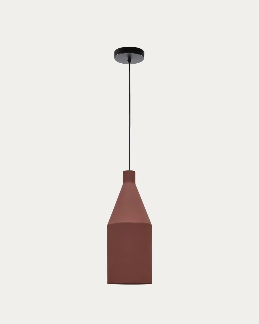 Kave Home Peralta ceiling lamp in metal with a terractotta painted finish, Ø 15