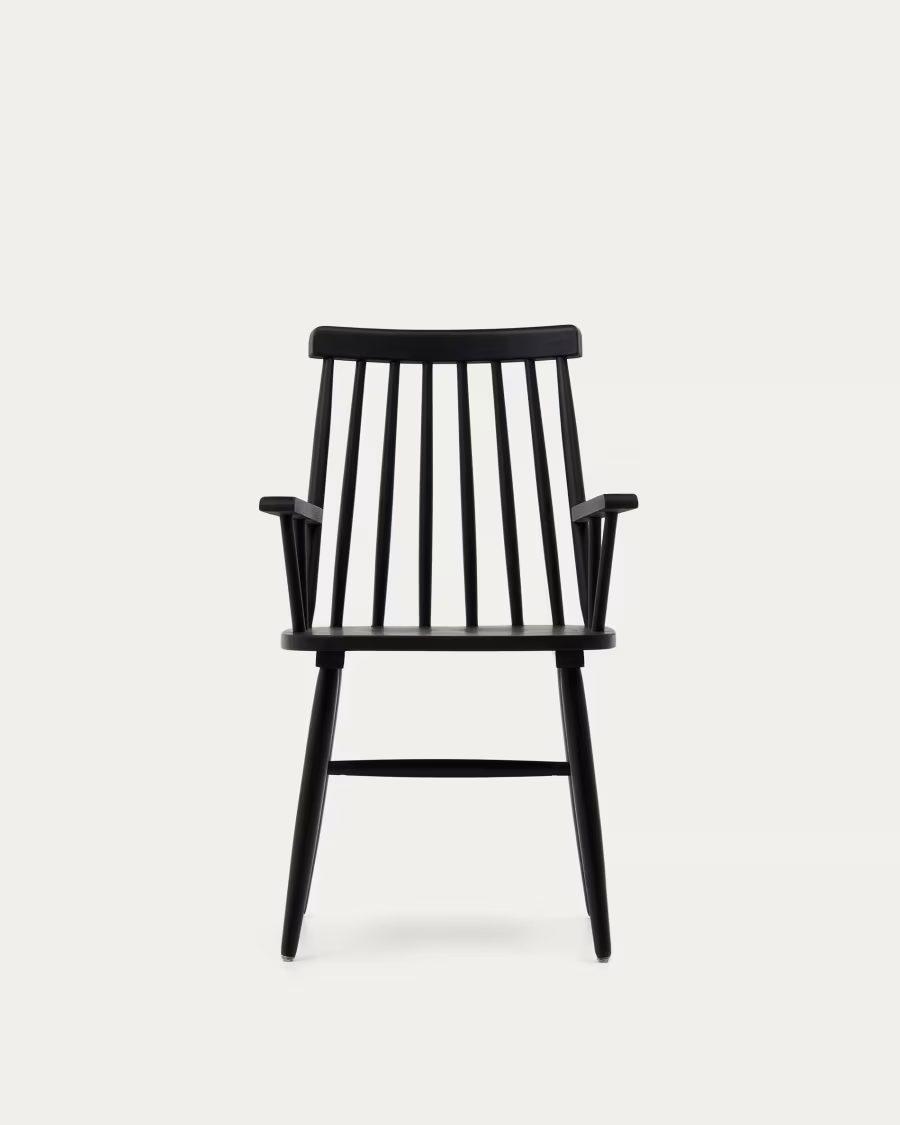 Kave Home Black Tressia chair with armrests