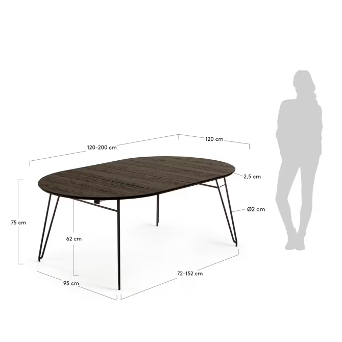 Kave Home Extendable Milian table Ø 120 (200) cm