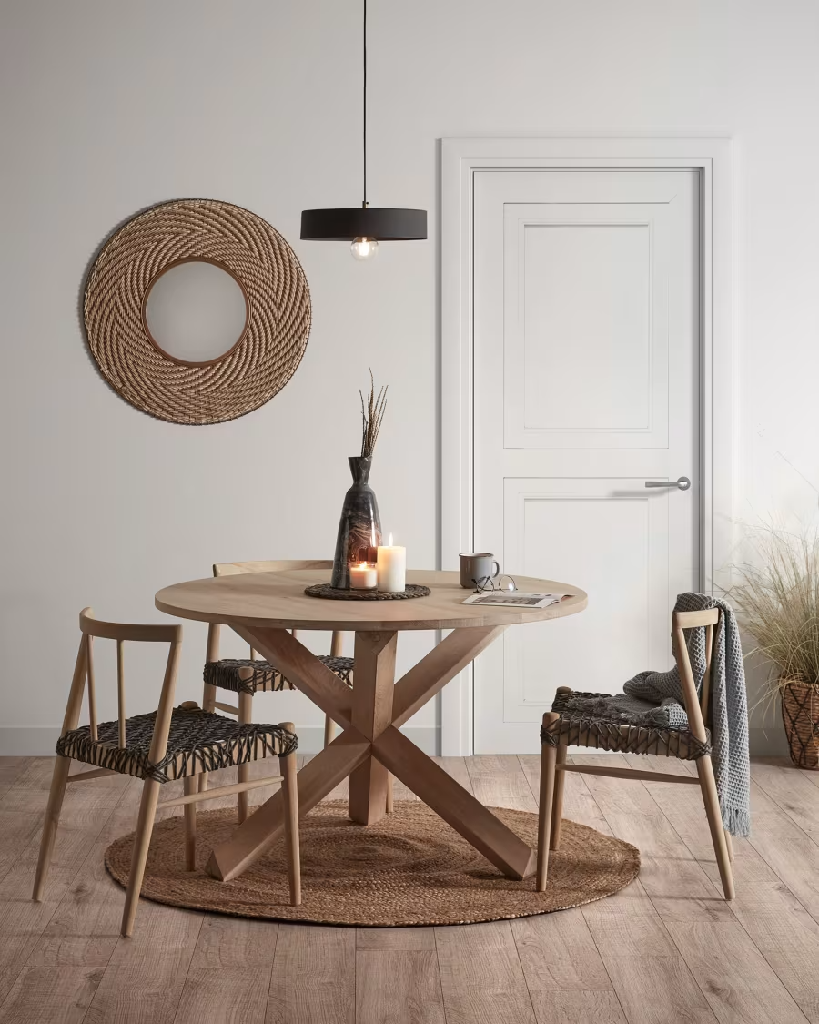 Kave Home Lotus wood table in solid oak, Ø 120 cm