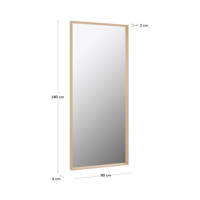 Kave Home Nerina mirror natural finish 80 x 180 cm