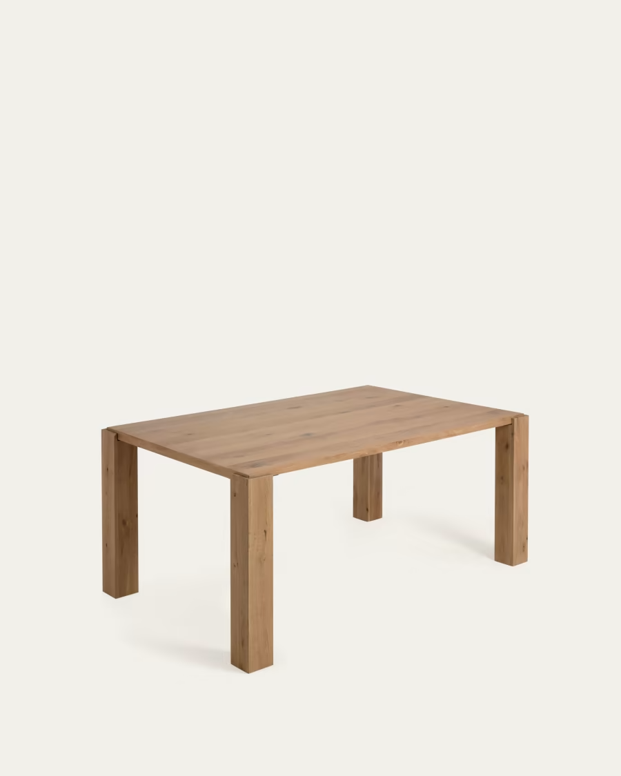 Kave Home Deyanira table with oak veneer and solid oak legs 160 x 90 cm