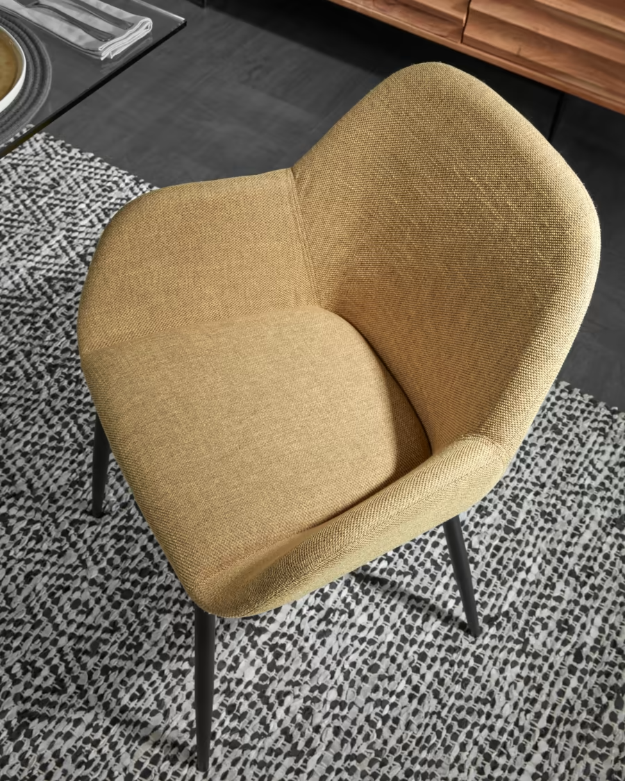 Kave Home 3 x Konna mustard chair