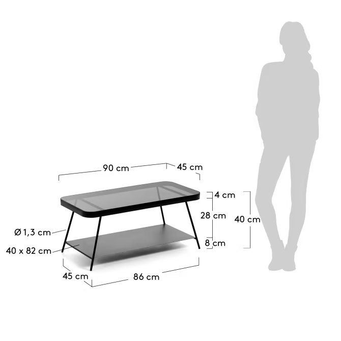 Kave Home Duilia coffee table 90 x 45 cm