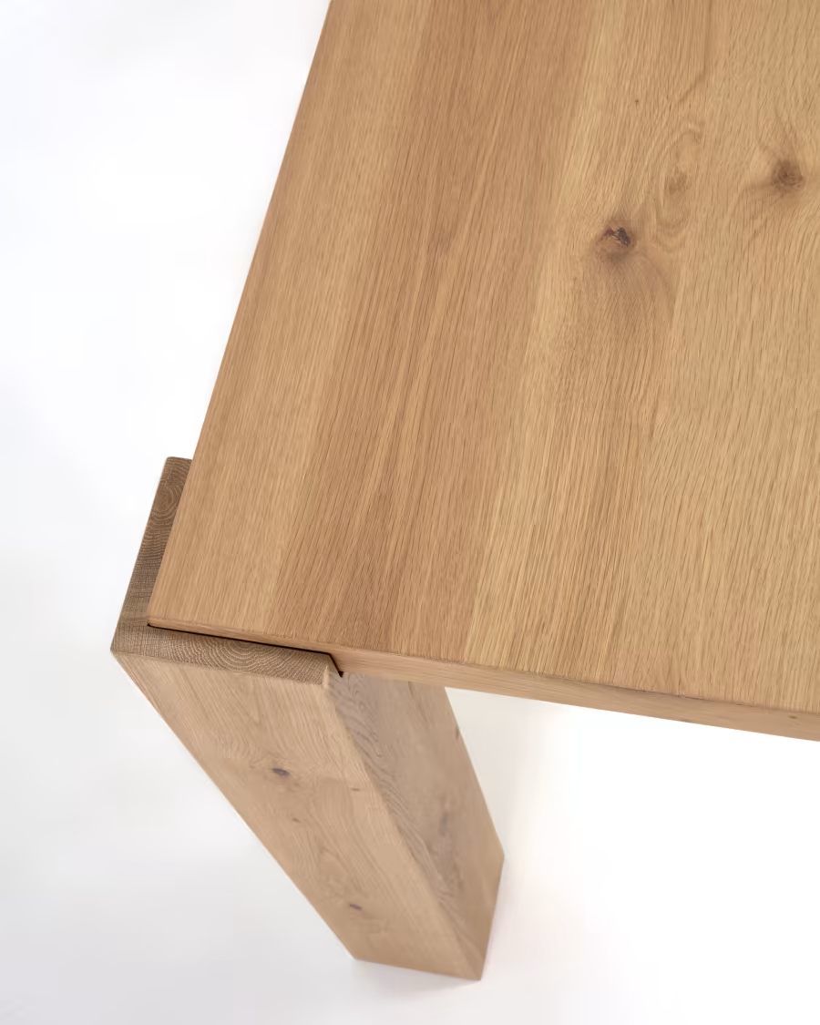 Kave Home Deyanira table with oak veneer and solid oak legs 160 x 90 cm