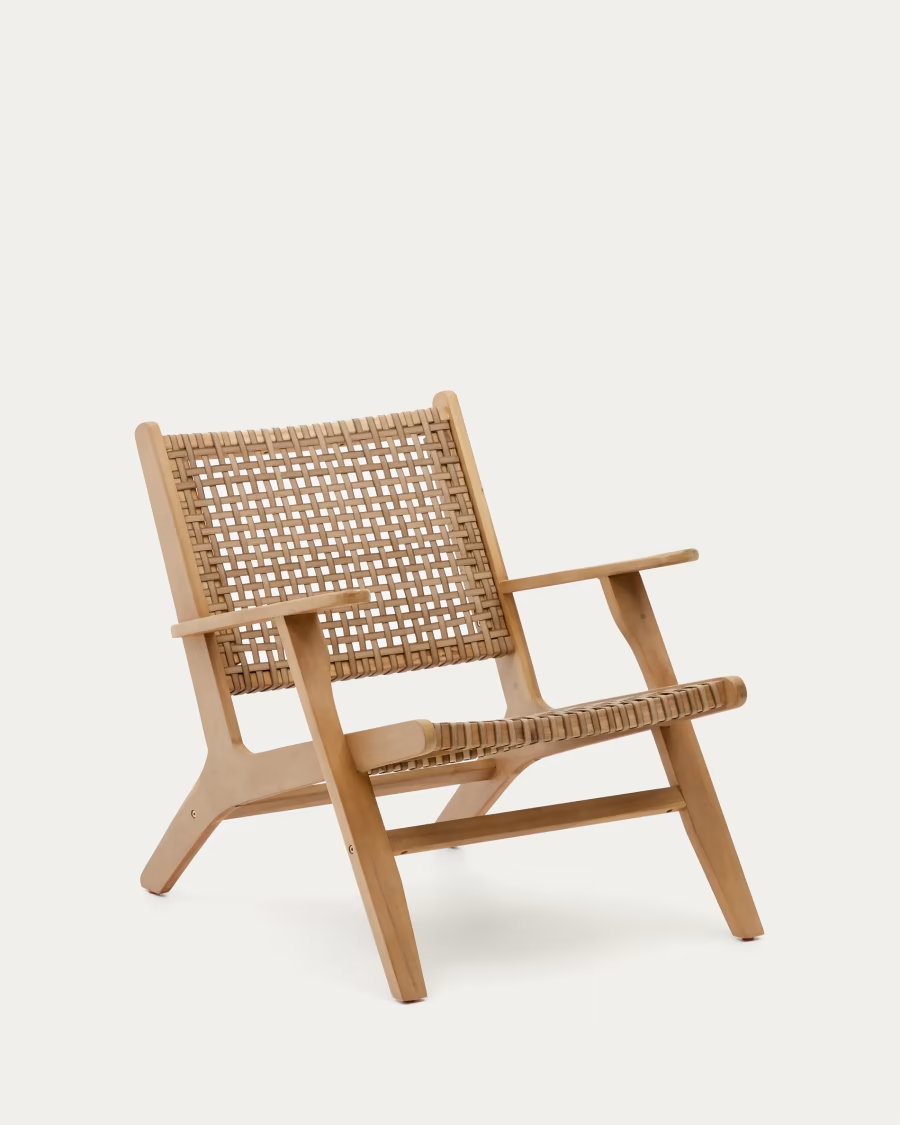 Kave Home Grignoon chair, made from solid acacia wood and woven wicker