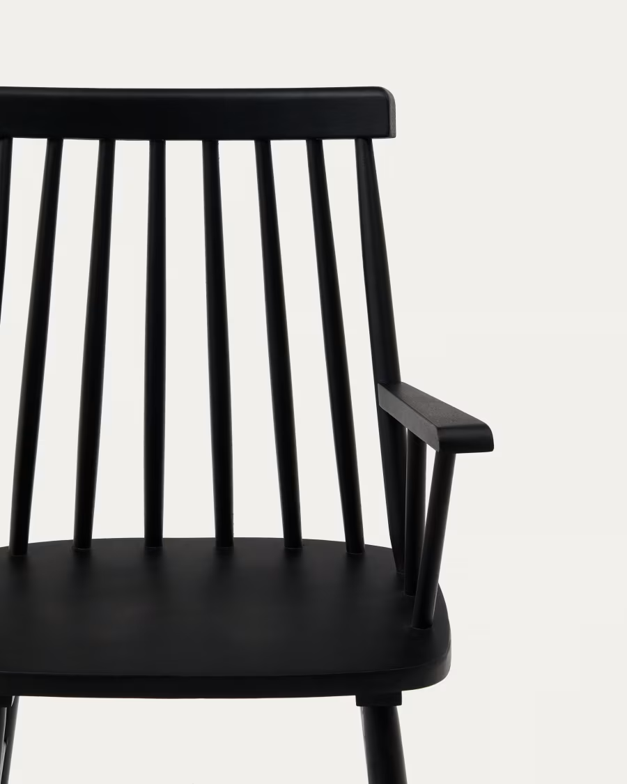 Kave Home Black Tressia chair with armrests