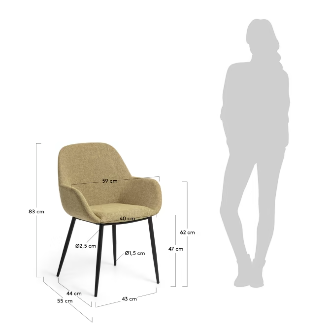 Kave Home x 4 Konna mustard chair