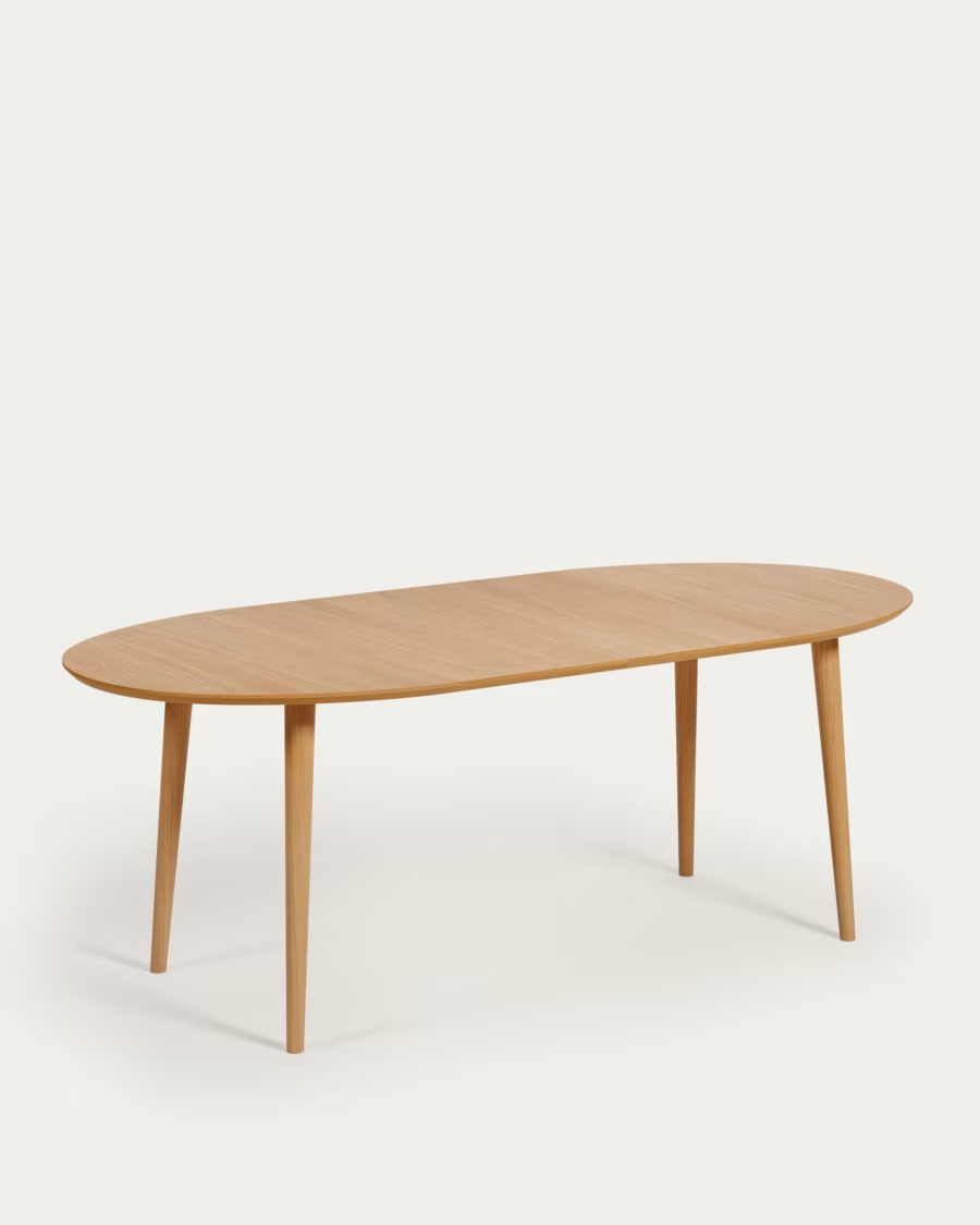 Kave Home Oqui extendable table in oak veneer Ø 120 (200) x 90 cm (Minor Defect)