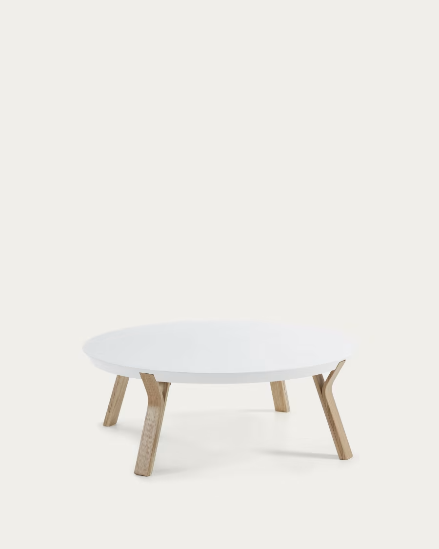 Kave Home White and ash Dilos coffee table Ø 90 cm