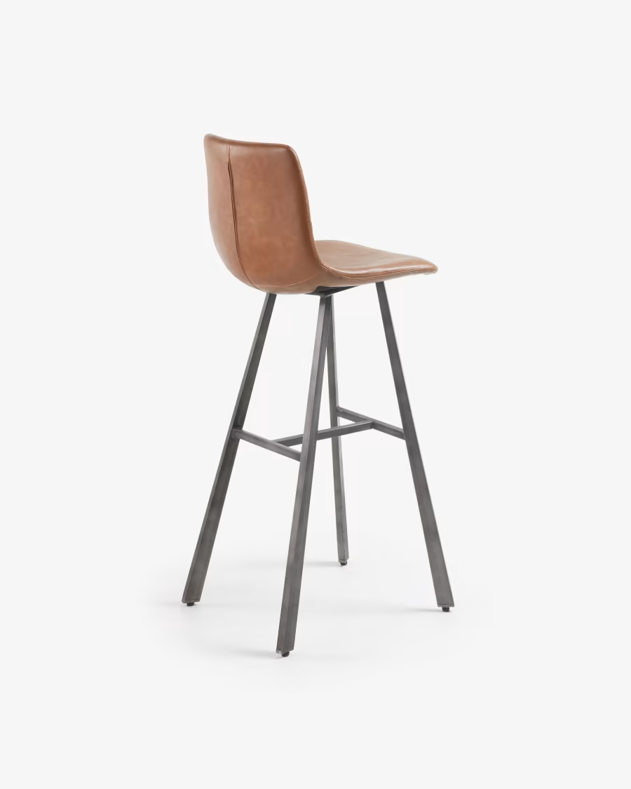 Kave Home 2 x Oxid brown Trap barstool height 81 cm