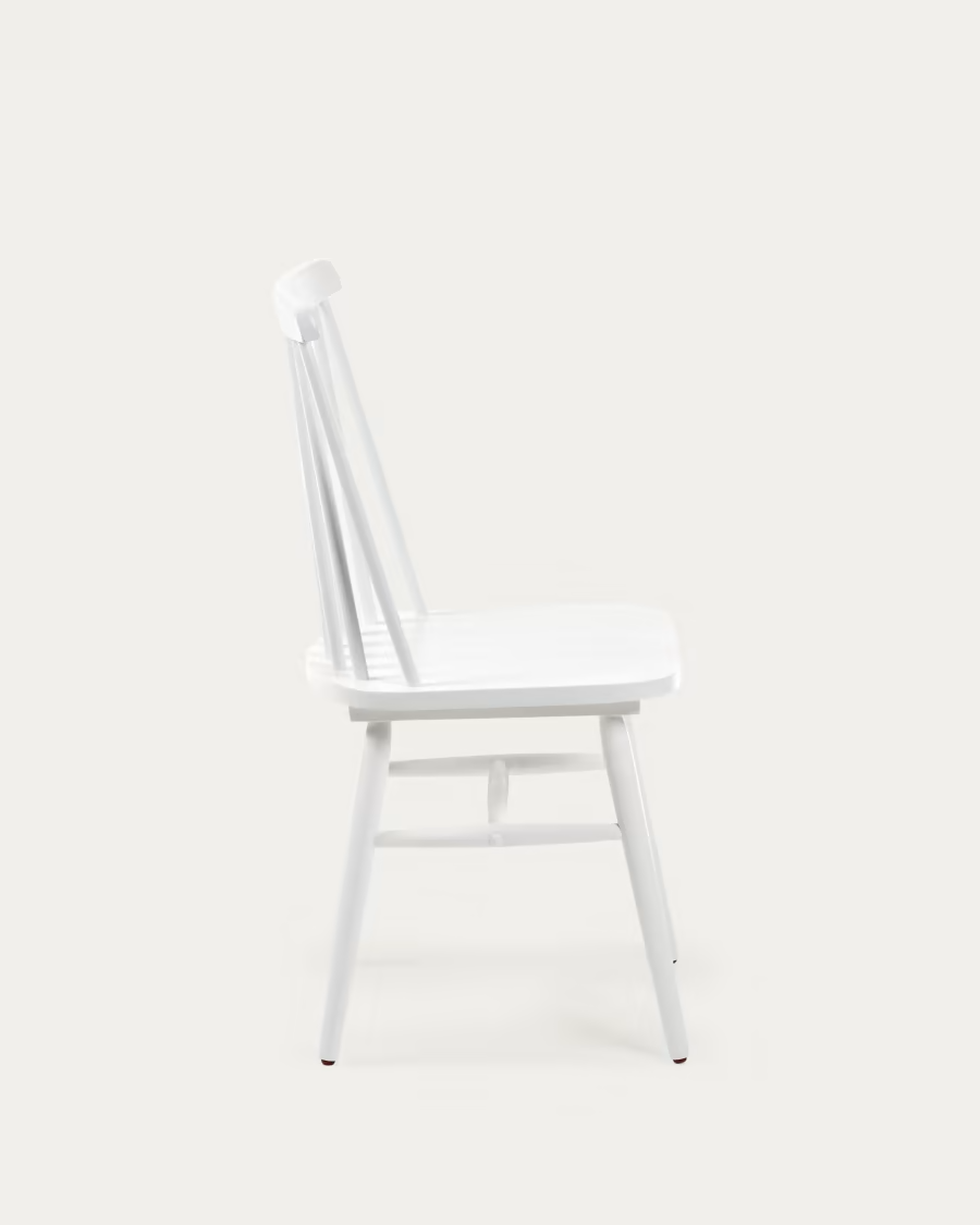 Kave Home 2 x Tressia MDF and solid rubber wood chair with white lacquer