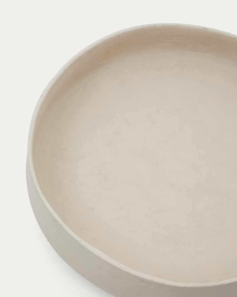 Kave Home Saita large decorative bowl in white papier-mâché 40 cm