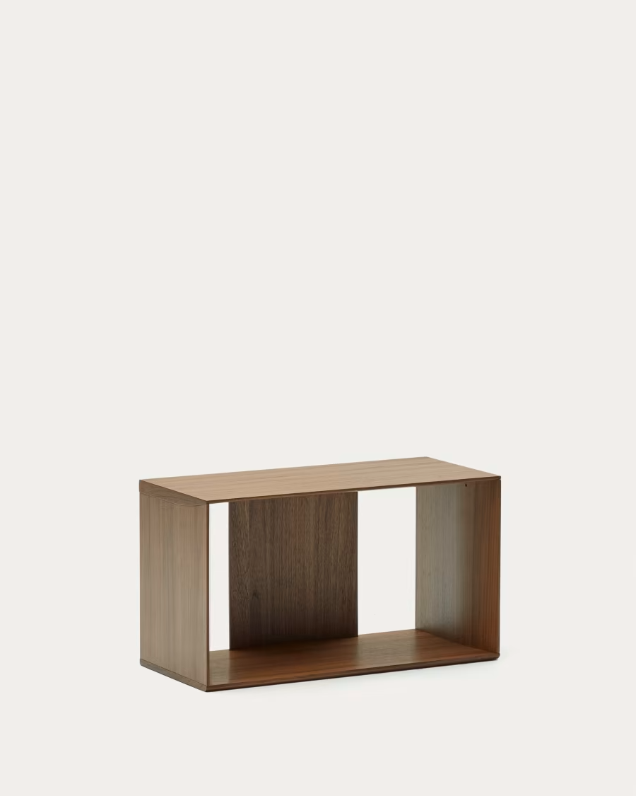 Kave Home Litto medium shelf module in walnut veneer, 67 x 38 cm