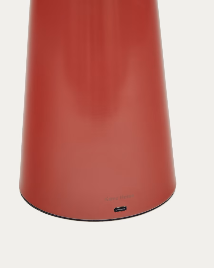 Kave Home Arenys large table lamp with a red painted finish