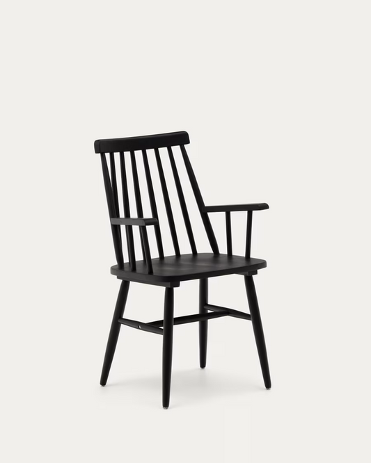 Kave Home Black Tressia chair with armrests