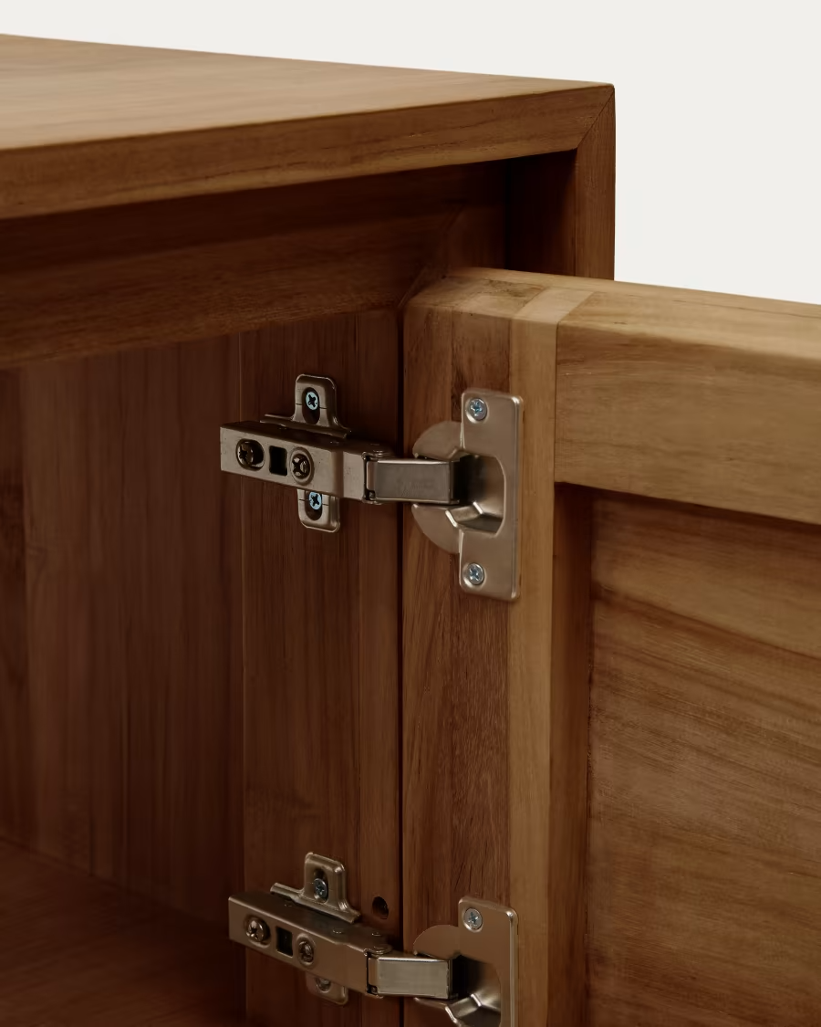 Kave Home Kenta bathroom furniture in solid teak wood with a walnut finish, 90 x