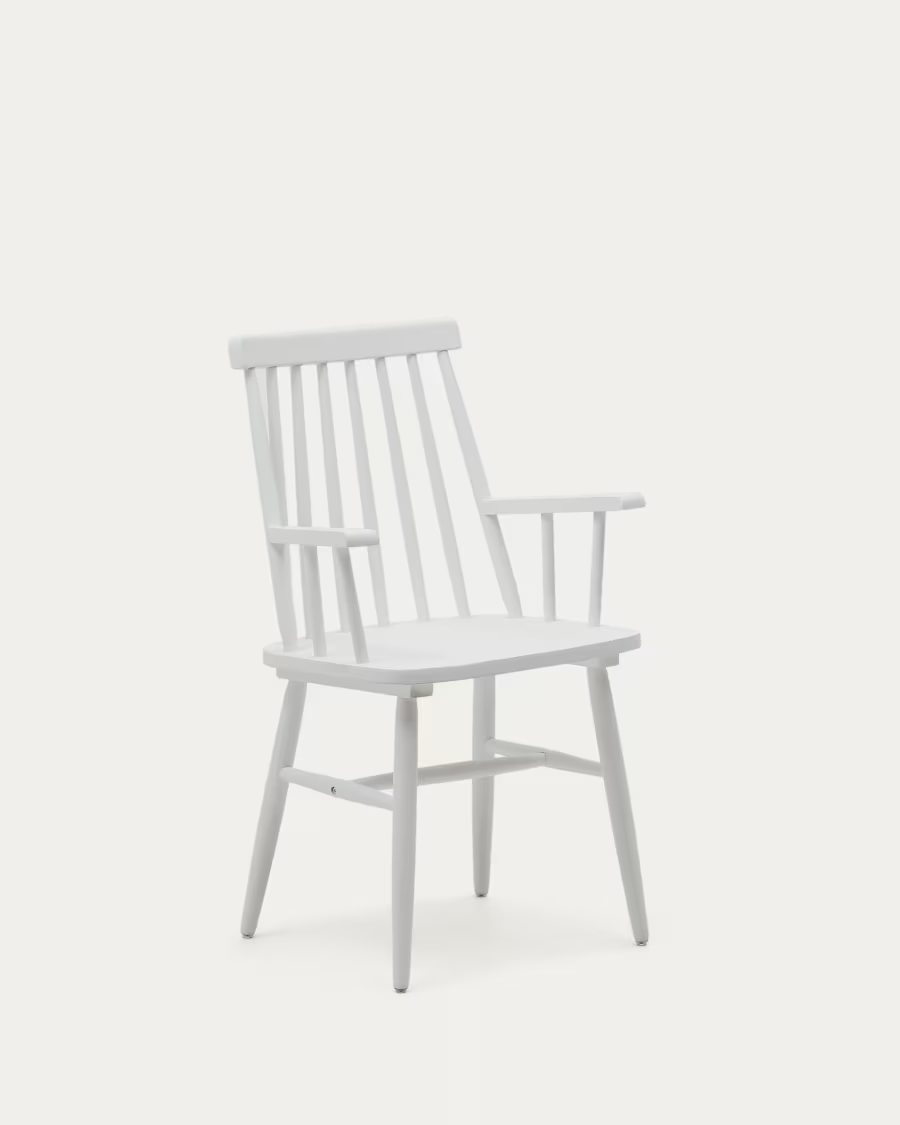 Kave Home Tressia chair white with armrests