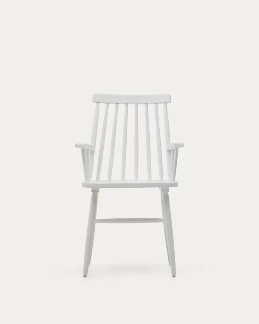 Kave Home Tressia chair white with armrests