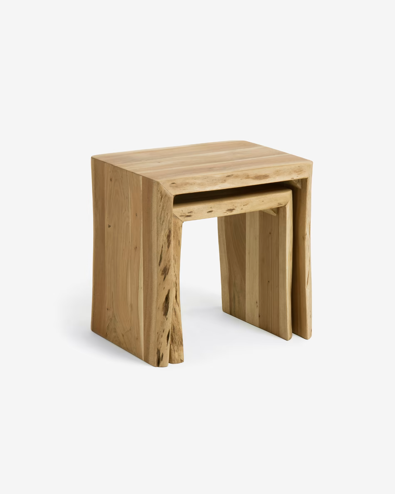 Kave Home Zuleika Set of 2 Nesting Side Tables - (made from solid acacia wood)