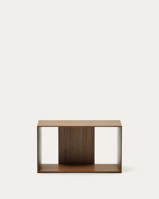 Kave Home Litto medium shelf module in walnut veneer, 67 x 38 cm