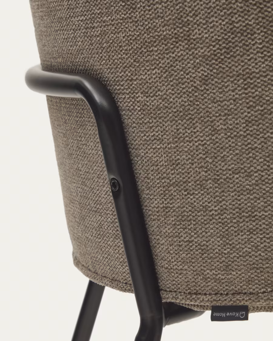 Kave Home 2 x Yunia chair in brown with steel legs in a painted black finish FR