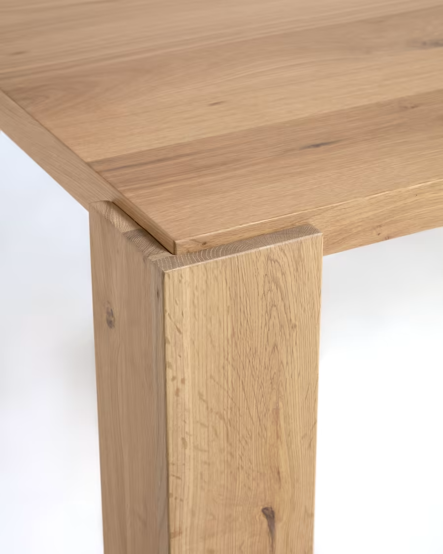 Kave Home Deyanira table with oak veneer and solid oak legs 160 x 90 cm