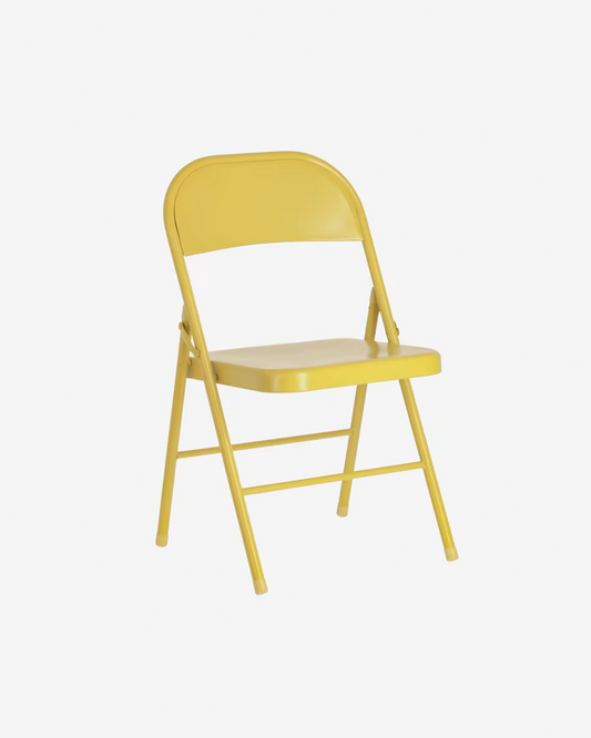 Kave Home Aidana metal folding chair in mustard