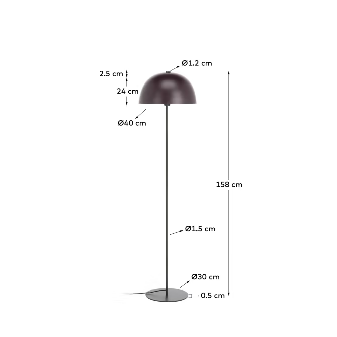 Kave Home Aleyla metal floor lamp UK adapter