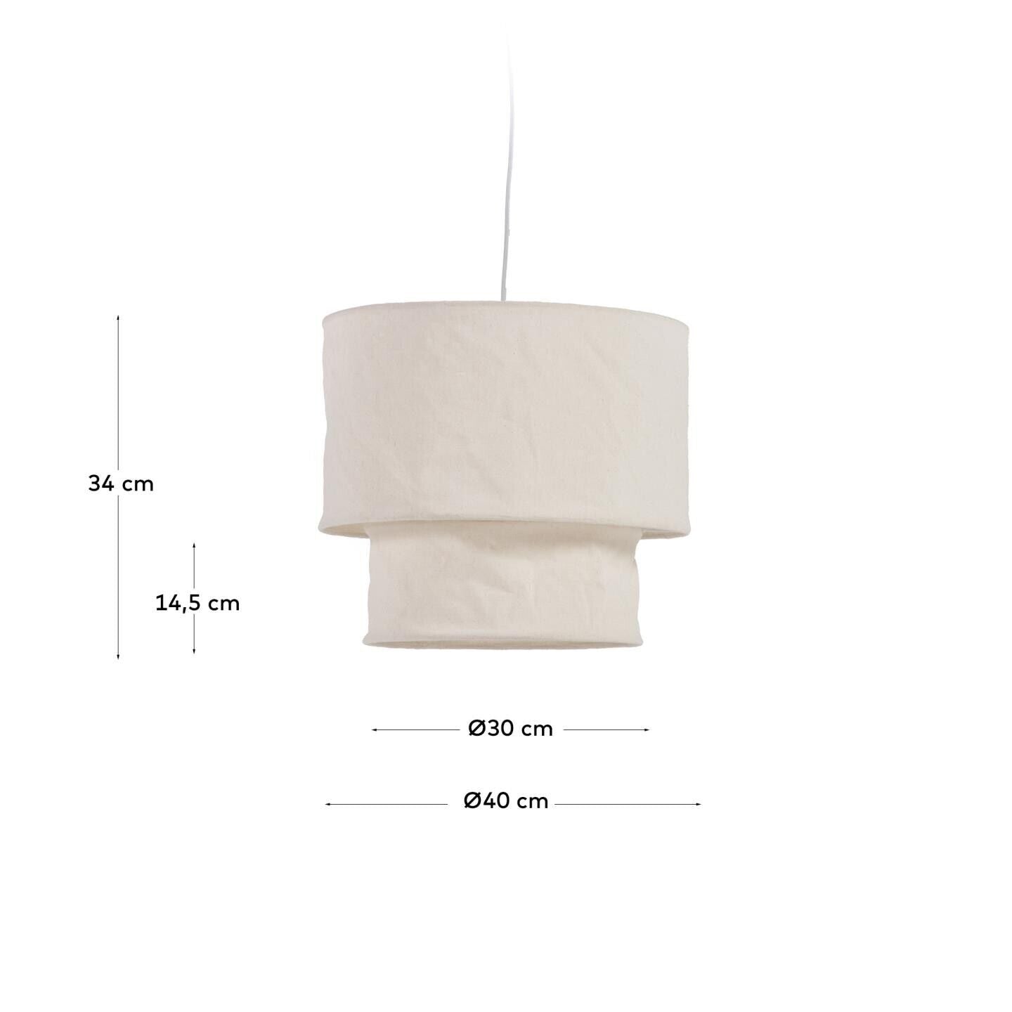 Kave Home Mariela ceiling lamp shade in linen with beige finish Ø 40 cm