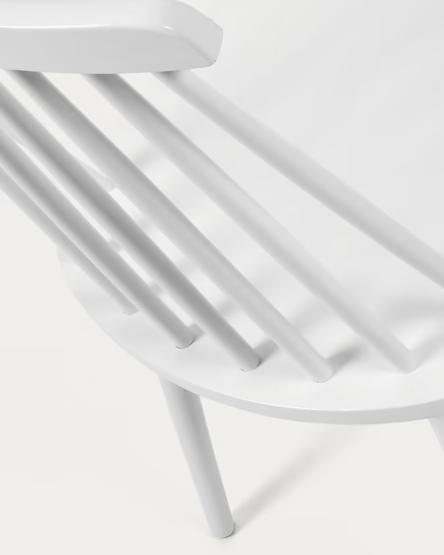 Kave Home 2 x Tressia MDF and solid rubber wood chair with white lacquer