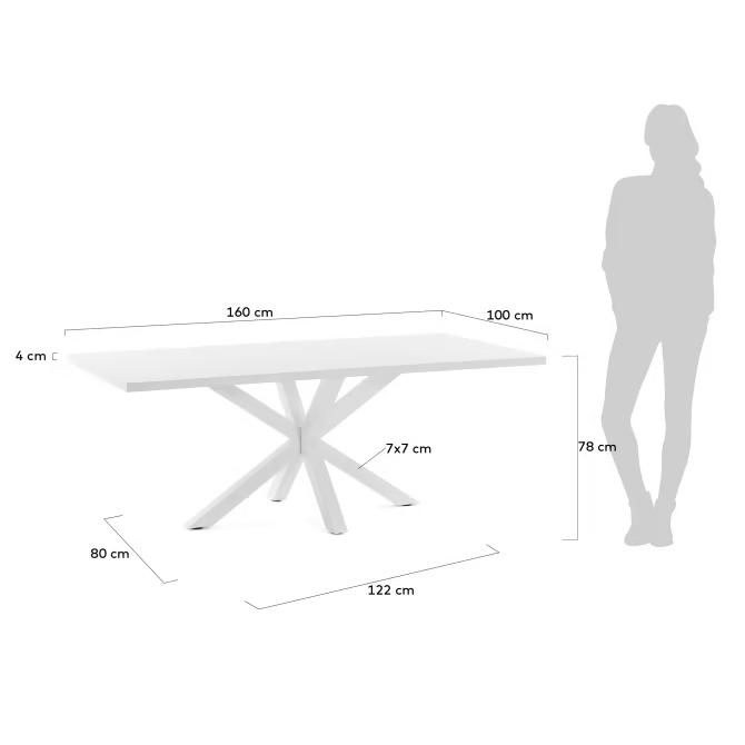 Kave Home Argo table 160 cm NEW (Slight scratch in one corner)