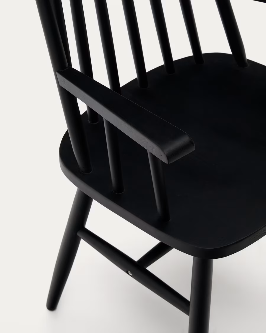 Kave Home Black Tressia chair with armrests