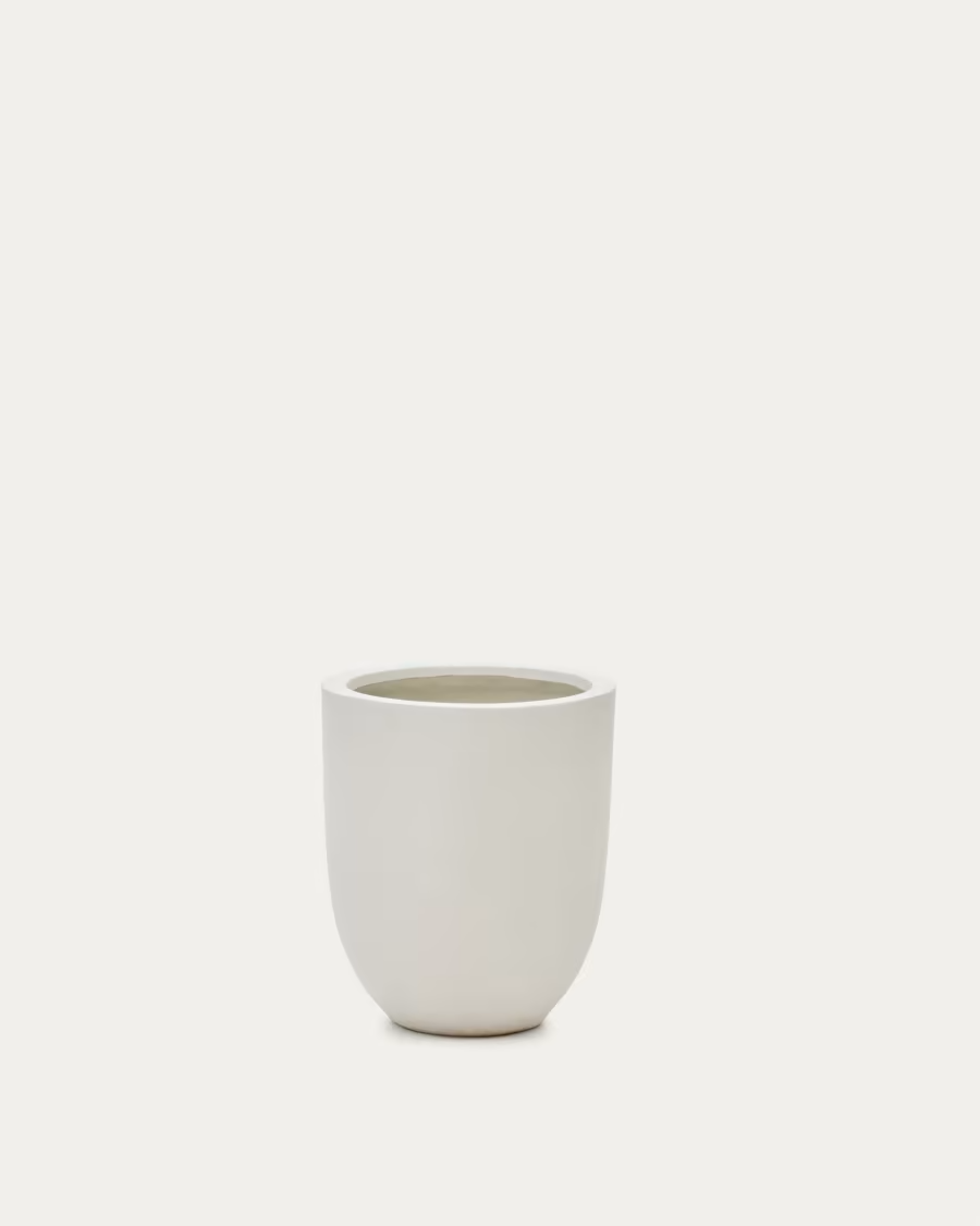 Kave Home Aiguablava plant pot in white cement, Ø 39 cm