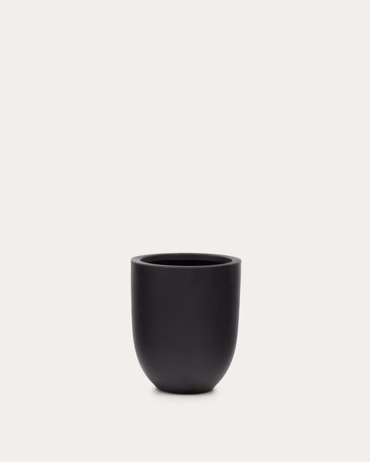 Kave Home Aiguablava plant pot in black cement, Ø 39 cm