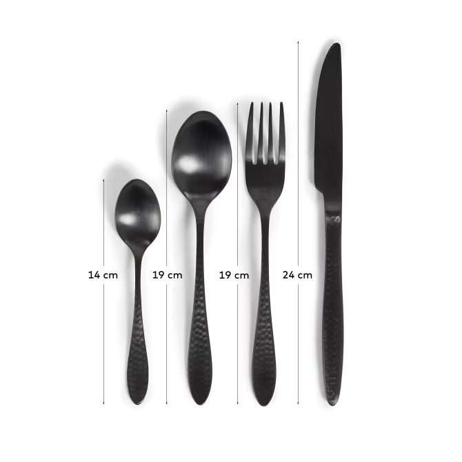 Kave Home Yarine set of 16 black cutlery