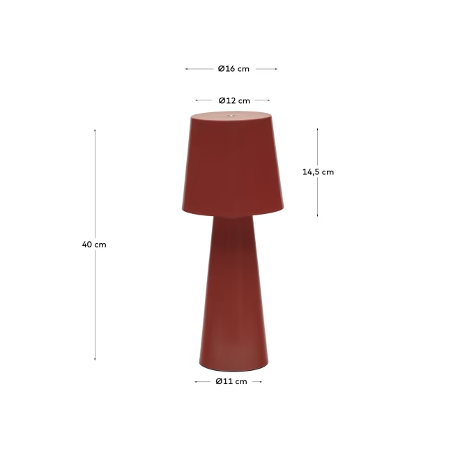 Kave Home Arenys large table lamp with a red painted finish