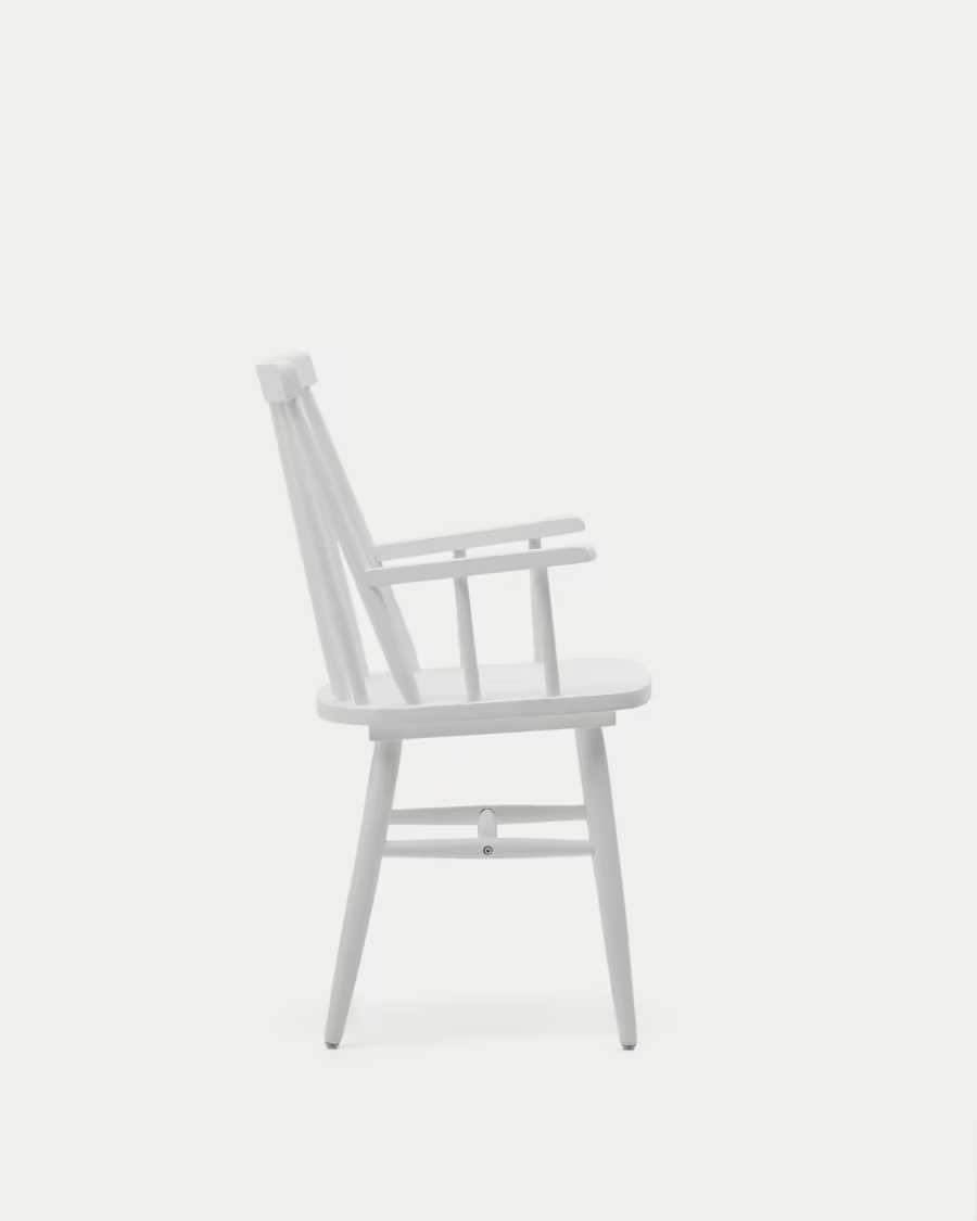 Kave Home Tressia chair white with armrests