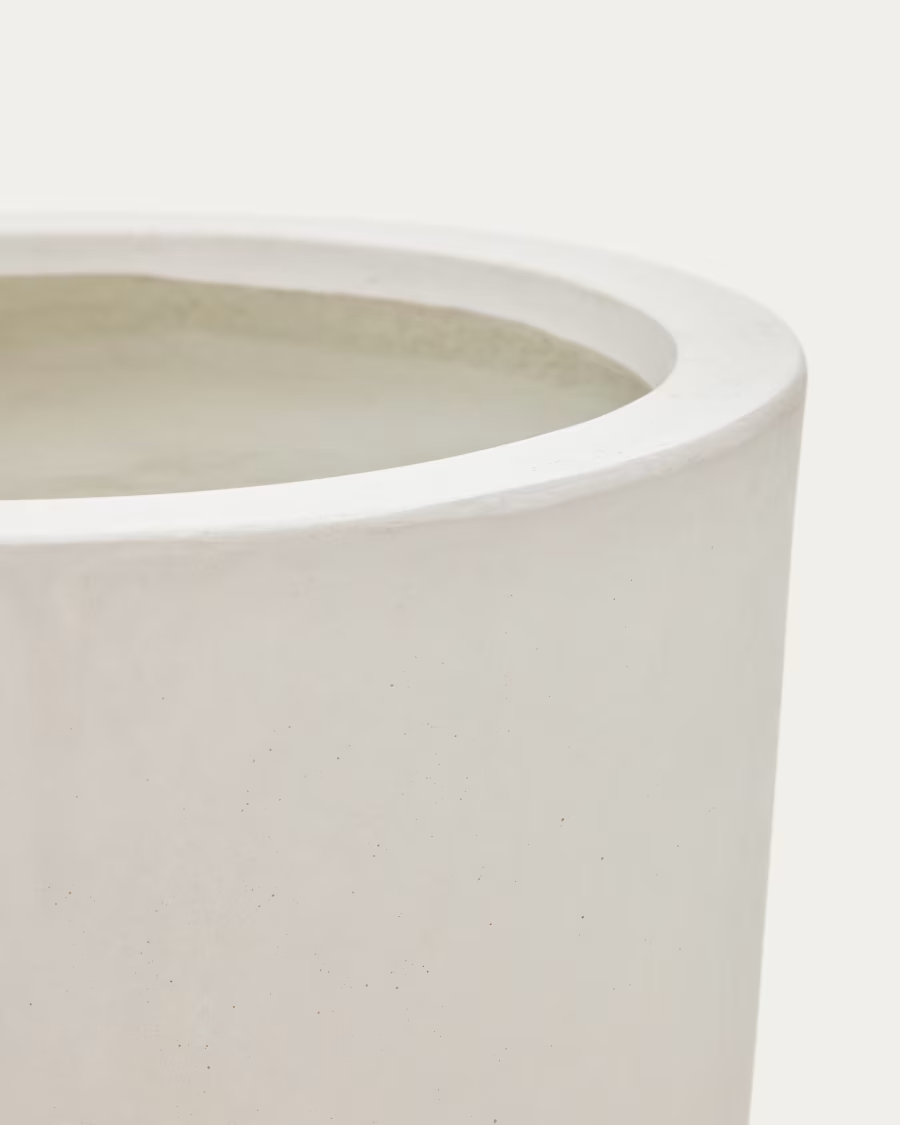 Kave Home Aiguablava plant pot in white cement, Ø 39 cm