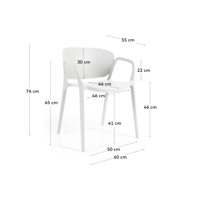 Kave Home Ania stackable white garden chair